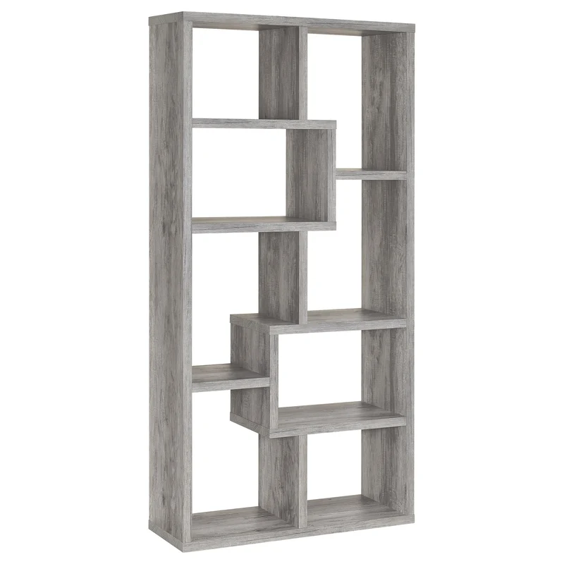 Coaster Furniture Theo 801137 71-inch 7-shelf Bookshelf - Grey Driftwood