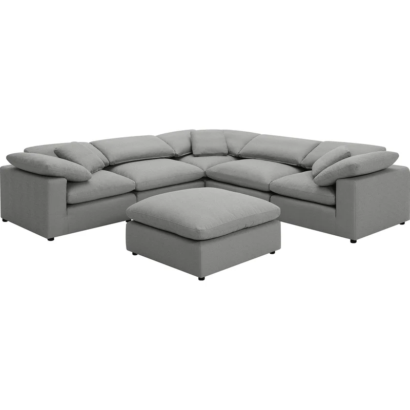 Coaster Furniture Raleigh 551754-SETA 6 pc Boucle Upholstered Modular Sectional - Grey