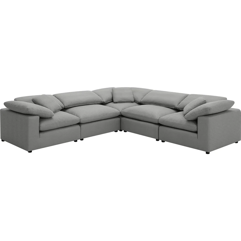 Coaster Furniture Raleigh 551754-SETB 5 pc Boucle Upholstered Modular Sectional - Grey