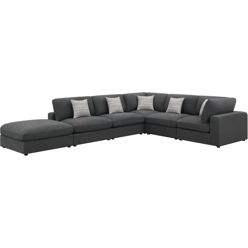 Coaster Furniture Serene 551324-SET 6 pc Upholstered Modular Sectional - Charcoal