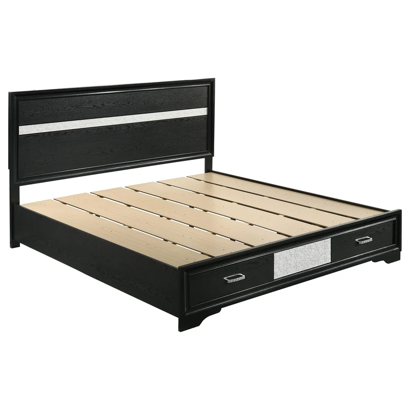 Coaster Furniture Miranda 206361KE 51-inch Wood Eastern King Storage Panel Bed - Black