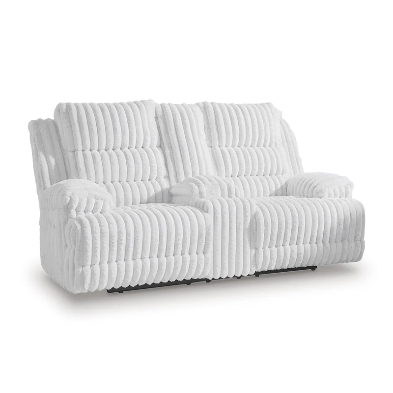 Signature Design by Ashley Rhines Falls PC4280496 Double Reclining Power Loveseat with Console