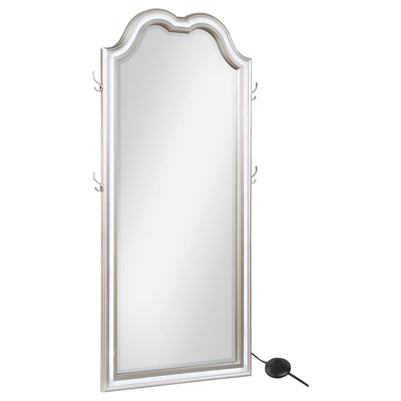 Coaster Furniture Evangeline 223400 Full Length LED Light Floor Mirror - Silver Oak