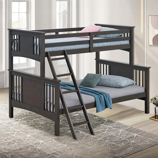 Furniture of America Spring Creek FM-BK602F-GY Twin/Full Bunk Bed