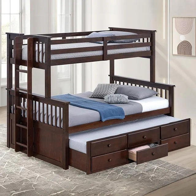 Furniture of America University FM-BK458F-DW Twin/Full Bunk Bed