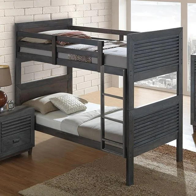 Furniture of America Witham FM-BK108DB-F Twin/Full Bunk Bed
