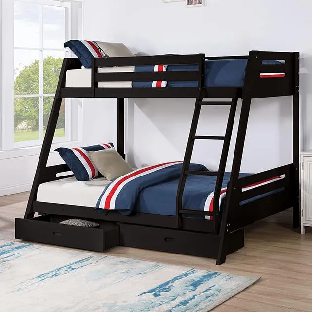 Furniture of America Emilee FM-BK003BK Twin/Full Bunk Bed