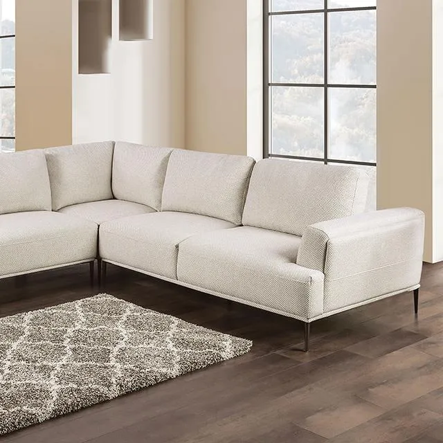 Furniture of America Gladbach FM63007BG-SECT-LL Large L-Sectional