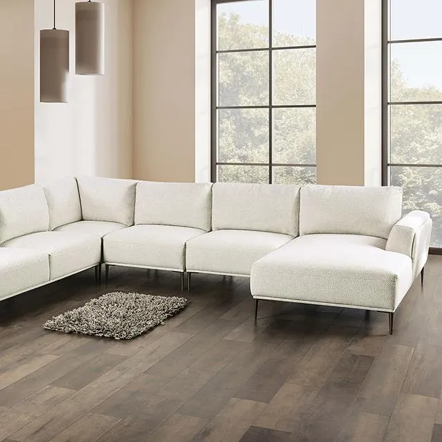 Furniture of America Gladbach FM63007BG-SECT-J J-Shaped Sectional