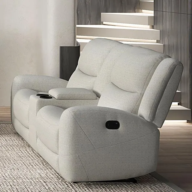 Furniture of America Giraldus CM9988BG-LV-M Manual Recliner Loveseat w/ Console