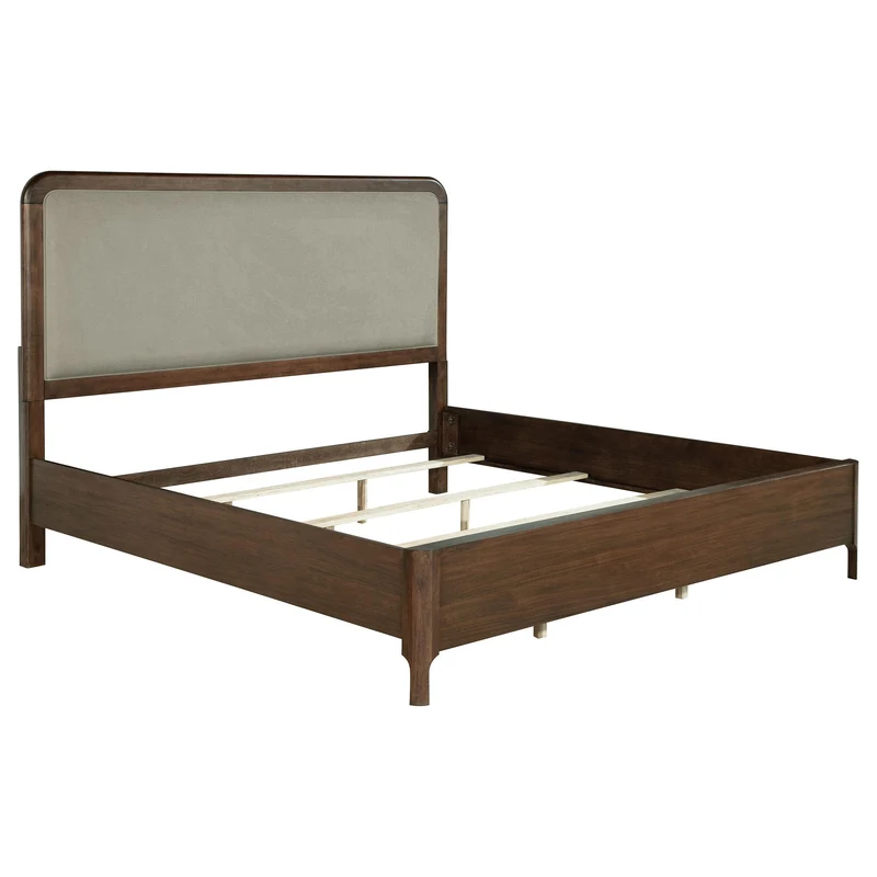 Coaster Furniture Maderia 223321Q 57-inch Upholstered Queen Panel Bed - Walnut