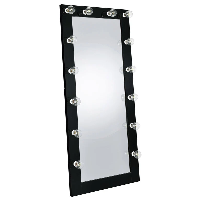 Coaster Furniture Zayan 969557 32 x 71 Inch Floor Mirror LED Lighting - Black Gloss