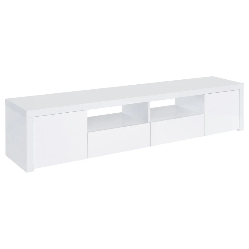 Coaster Furniture Jude 704262 2-door Engineered Wood 79" TV Stand - High Gloss White