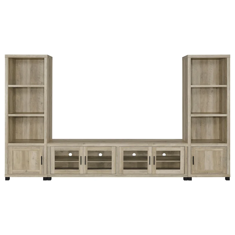 Coaster Furniture Sachin 736283-SET 3-piece Entertainment Center with 79" TV Stand - Antique Pine