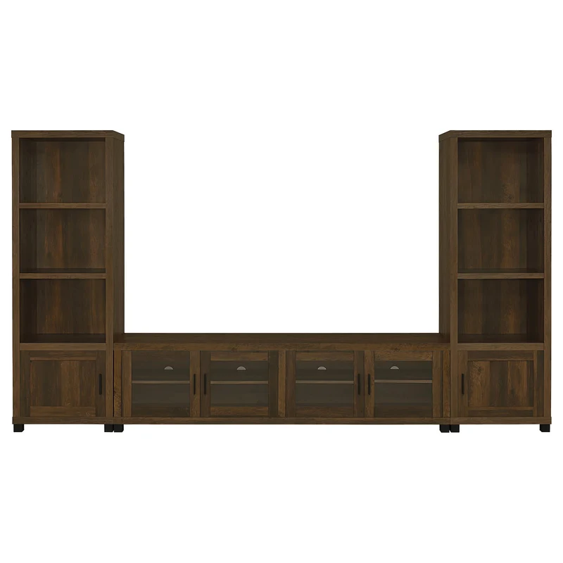 Coaster Furniture Sachin 736293-SET 3-piece Entertainment Center with 79" TV Stand - Dark Pine