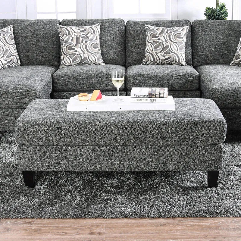 Furniture of America Lowry Fabric Ottoman CM6363-OT