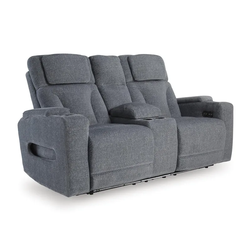 Signature Design by Ashley Studio Cave PC4980218 Power Reclining Loveseat with Console and Adjustable Headrest