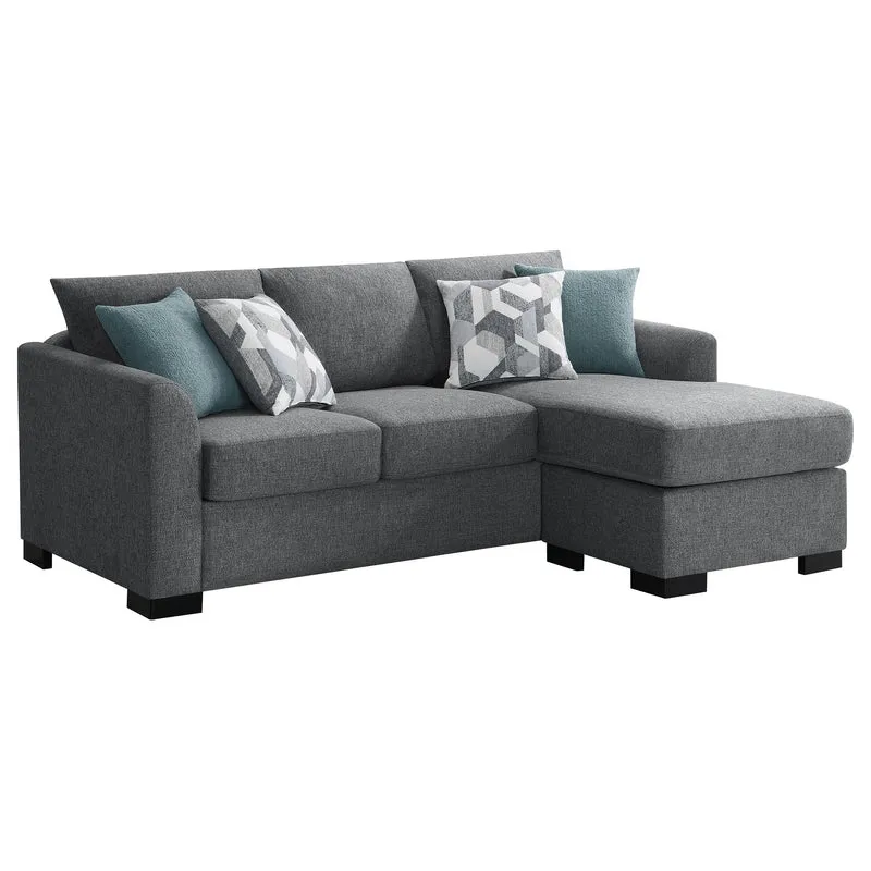 Coaster Furniture Storey 504779 Upholstered Sleeper Sectional Chaise Sofa - Grey
