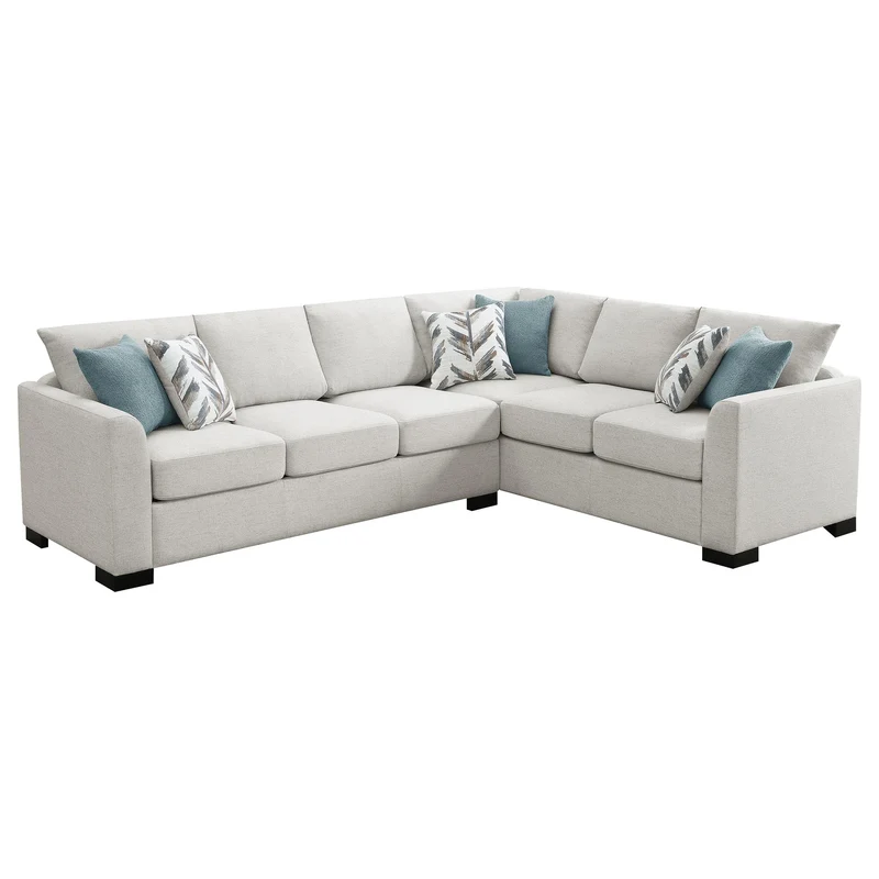 Coaster Furniture Ashford 500818 Chenille Upholstered Sleeper Sectional Sofa - Greige