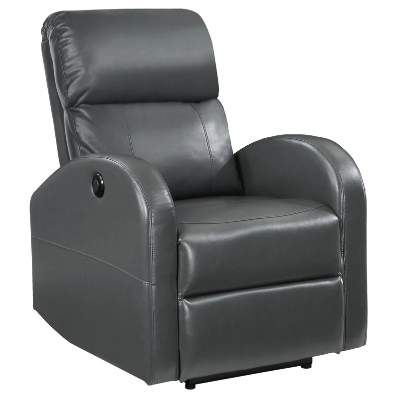Coaster Furniture Grant 601499P Upholstered Power Recliner Chair - Grey