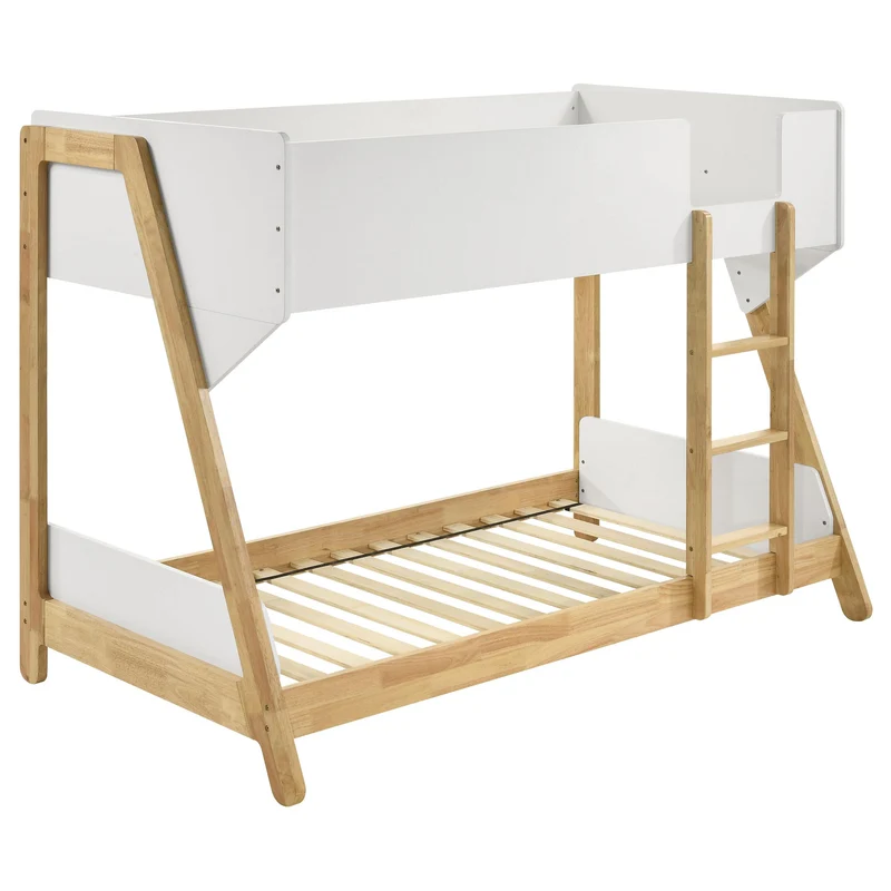 Coaster Furniture Wyatt 460510 Wood Twin Over Twin Bunk Bed - White and Natural