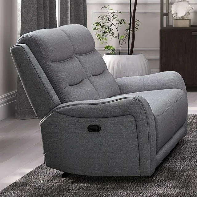 Furniture of America Matthias CM9987GY-LV-M Manual Recliner Loveseat w/ Console