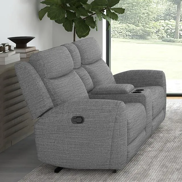 Furniture of America Antonius CM9985GY-LV-M Manual Recliner Loveseat w/ Console