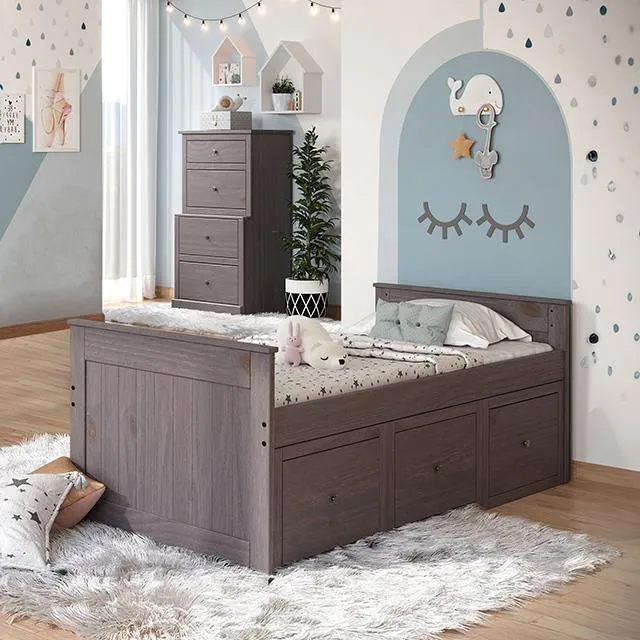 Furniture of America Marinos AM-BK304GY Twin Captain Bed