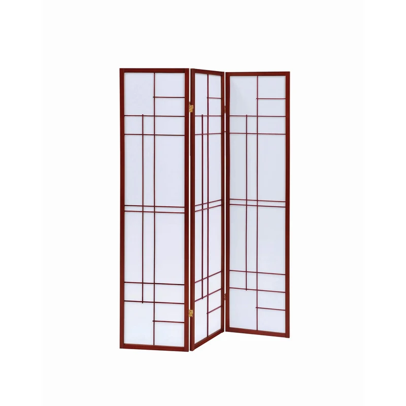 Coaster Furniture Katerina 900110 3-Panel Room Divider Folding Shoji Screen - Cherry