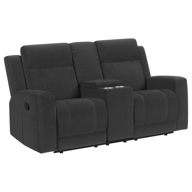 Coaster Furniture Brentwood 610285 Upholstered Reclining Loveseat - Dark Charcoal