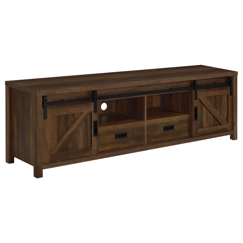 Coaster Furniture Madra 736273 2-door Engineered Wood 79" TV Stand - Dark Pine