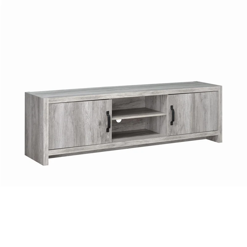 Coaster Furniture Burke 701025 2-door Engineered Wood 71" TV Stand - Grey Driftwood
