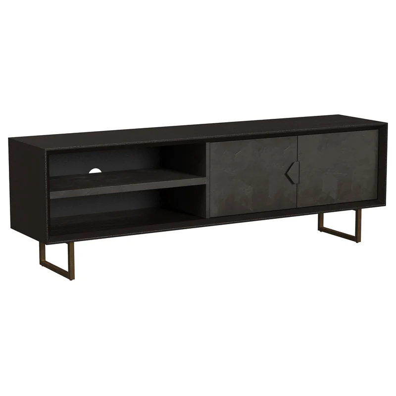 Coaster Furniture Marsden 703003 2-door Mango Wood 70" TV Stand - Charcoal Black