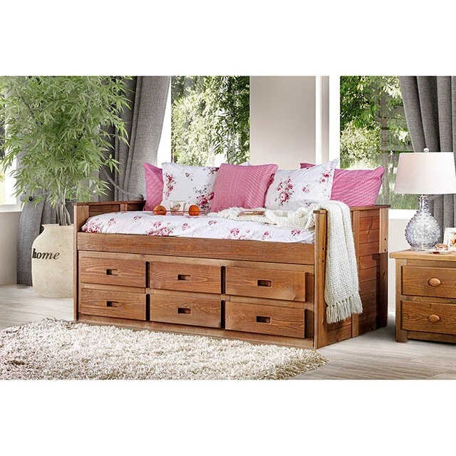 Furniture of America Lia AM-BK602-BED-SLAT Twin Captain Bed