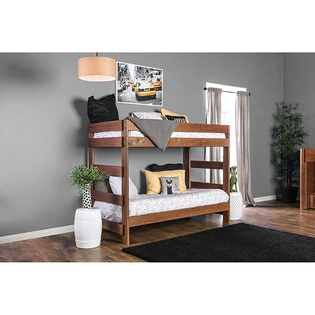 Furniture of America Arlette AM-BK100-BED-SLAT Twin/Twin Bunk Bed