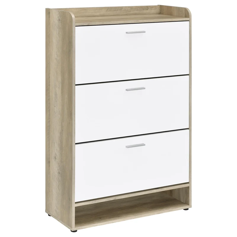 Coaster Furniture Denia 950403 3-tier Engineered Wood Shoe Cabinet - White