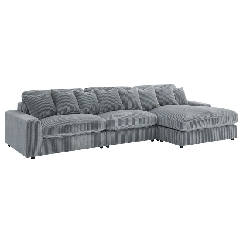 Coaster Furniture Blaine 509900-SET Upholstered Reversible Sectional Sofa - Fog