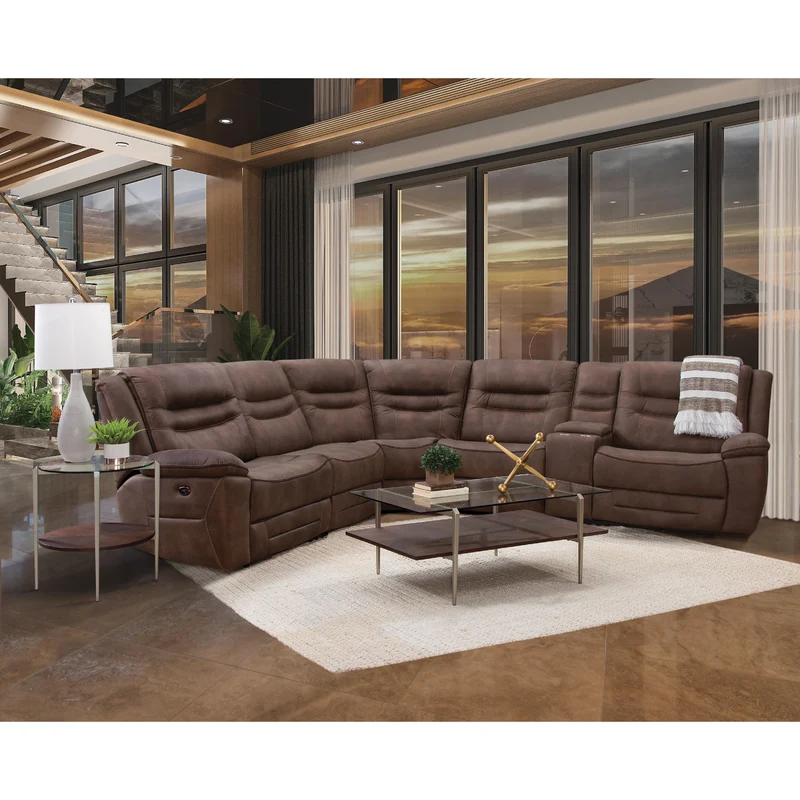 Behold Home 7531 Dual Power 6 pc Sectional - Harley Brown