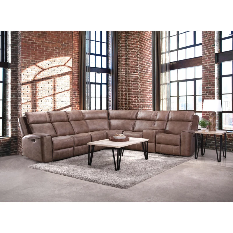 Behold Home 7529 7 pc Power Sectional - Aspen Mocha