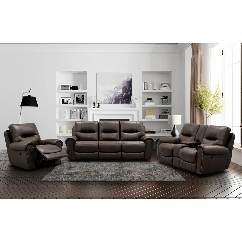 Behold Home 7495-39 Sofa w/ Popout Cup Holders - Foley Espresso