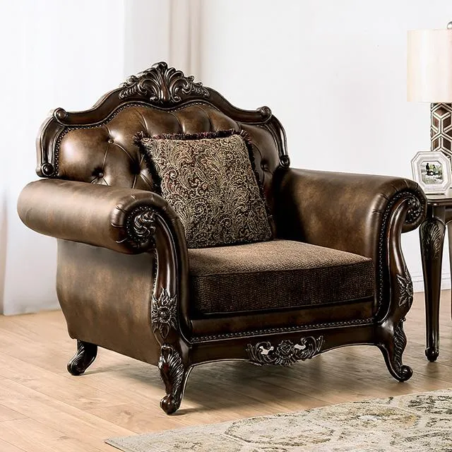 Furniture of America Ensenada FM65003BR-CH Loveseat