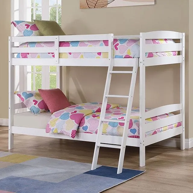 Furniture of America Candice FM-BK002WH Twin/Twin Bunk Bed