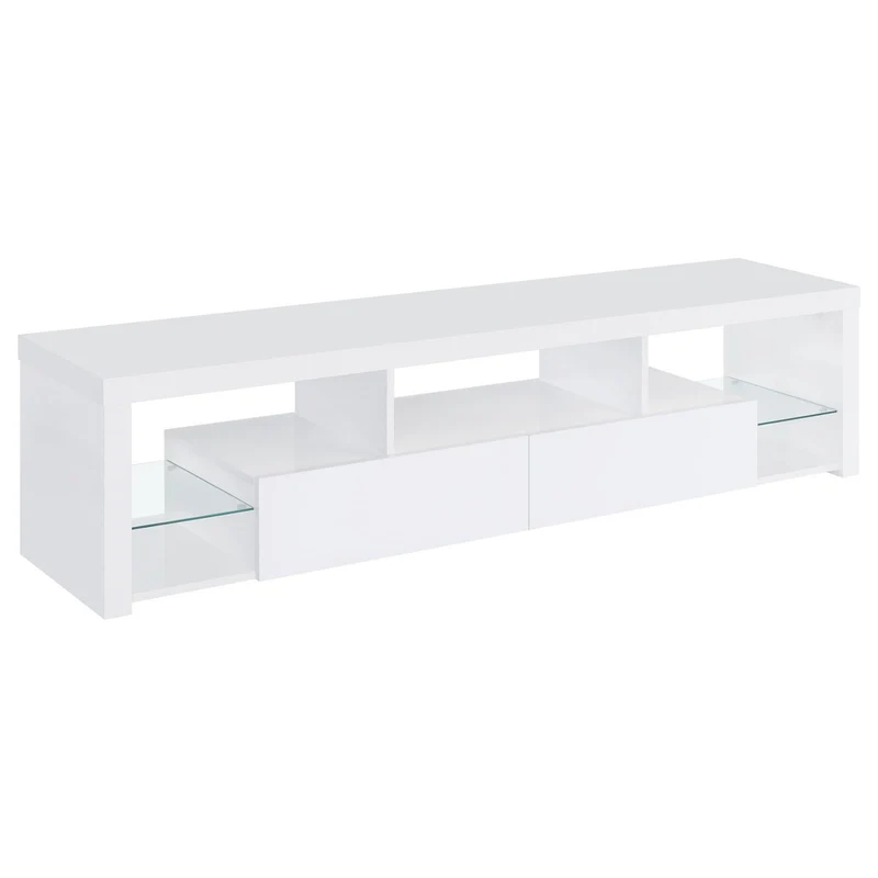 Coaster Furniture Jude 704251 2-Drawer Engineered Wood 71" TV Stand - High Gloss White