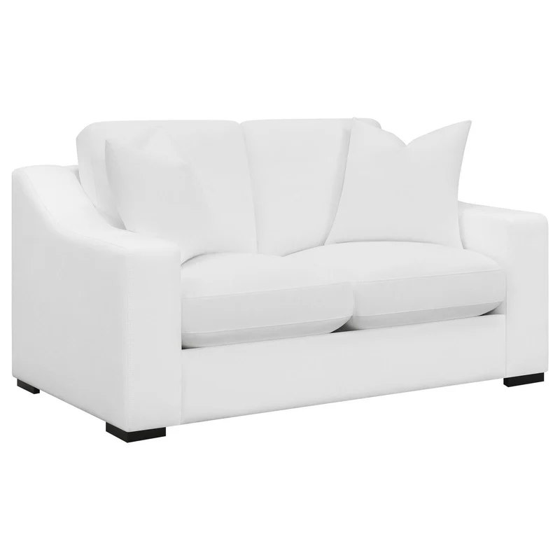 Coaster Furniture Ashlyn 509892 Upholstered Sloped Arm Loveseat - White