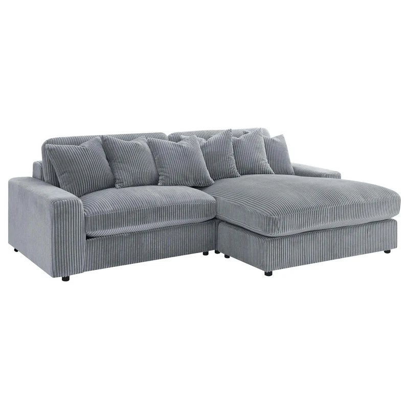 Coaster Furniture Blaine 509900 Upholstered Reversible Chaise Sectional Sofa - Fog