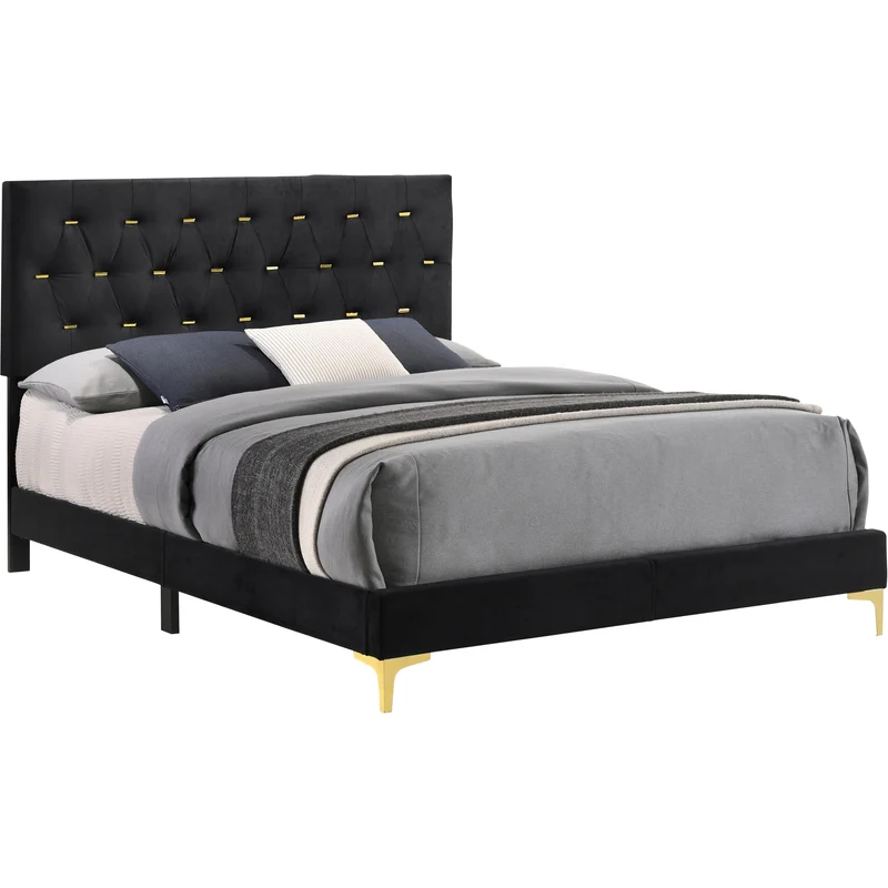 Coaster Furniture Kendall 224451Q Upholstered Queen Panel Bed - Black