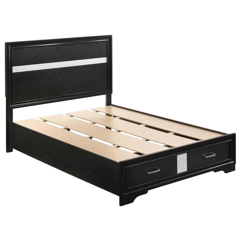 Coaster Furniture Miranda 206361F 51-inch Wood Full Storage Panel Bed - Black