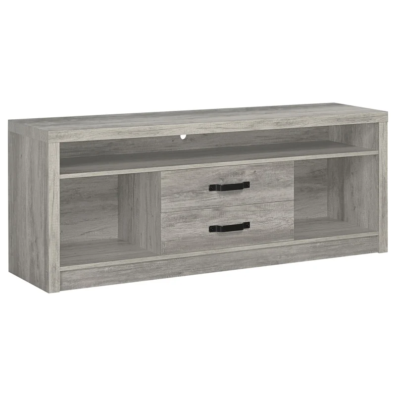 Coaster Furniture Burke 701024 2-Drawer Engineered Wood 59" TV Stand - Grey Driftwood