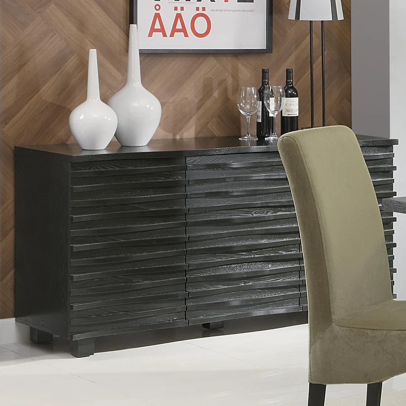 Coaster Furniture Stanton 102065 3-Drawer Sideboard Buffet Storage Cabinet - Black