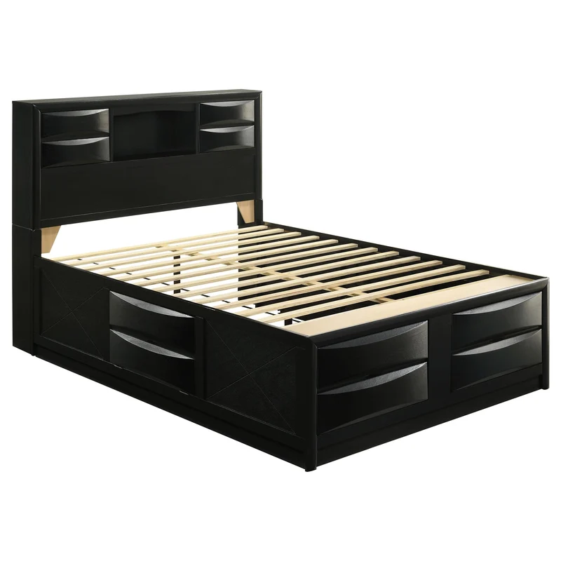 Coaster Furniture Briana 202701Q Wood Queen Storage Bookcase Bed - Black